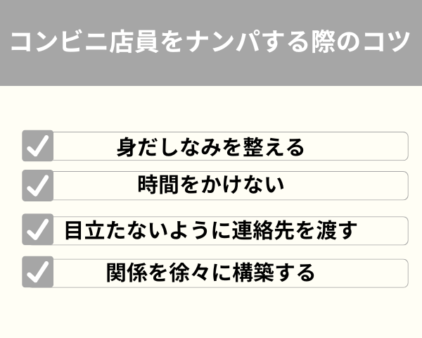 コンビニ店員をナンパする際のコツ