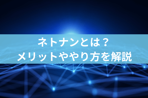 ネトナンとは?メリットややり方を解説