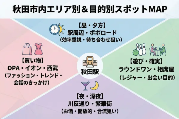 【昼・夕方】秋田駅周辺・ストリートのおすすめナンパスポット