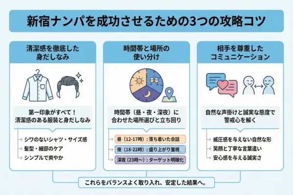 新宿ナンパを成功させるための3つの攻略コツ