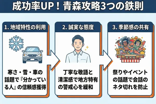 青森ナンパの成功率を劇的に上げる3つのコツ